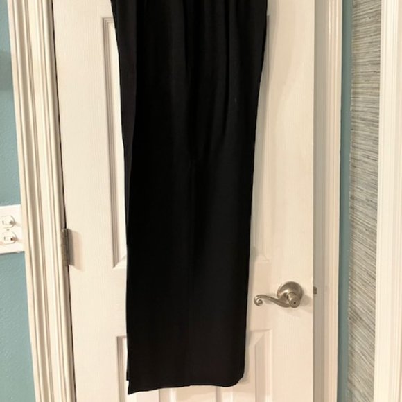 WIDE LEG BLACK PANTS - Size 14 - Flowey Flair - Pleated Front & Back Vintage! - Picture 4 of 9
